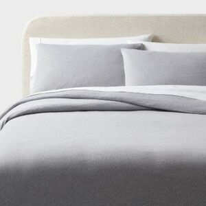 Threshold - Full/Queen Modern Jersey Duvet and Sham Set Gray H Gray